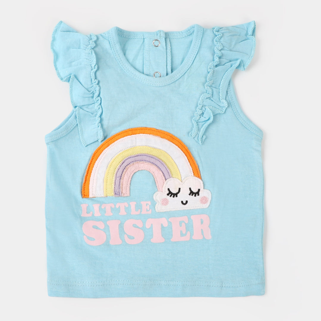 Infant Girls Set 2 Pc Little Sister - Light Blue And light pink