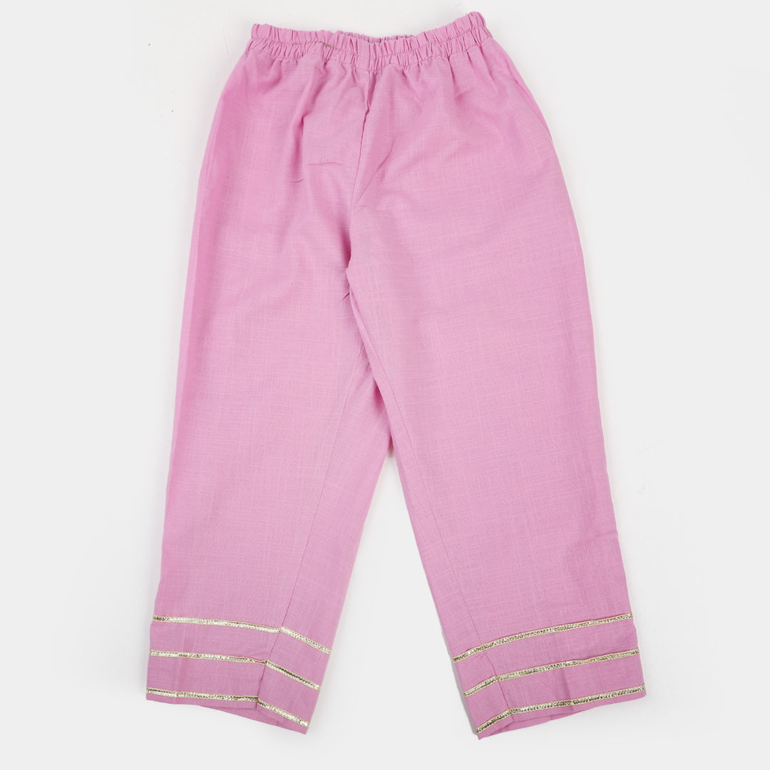 Girls Cotton 3PCs Suit Dil Naz - Pink