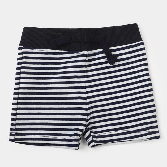 Infant Boys Knitted Short Striper -  Navy Strip