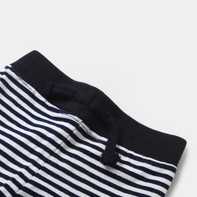 Infant Boys Knitted Short Striper -  Navy Strip