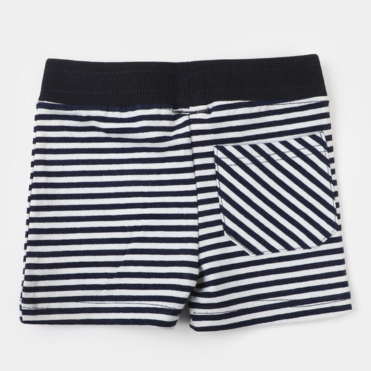 Infant Boys Knitted Short Striper -  Navy Strip