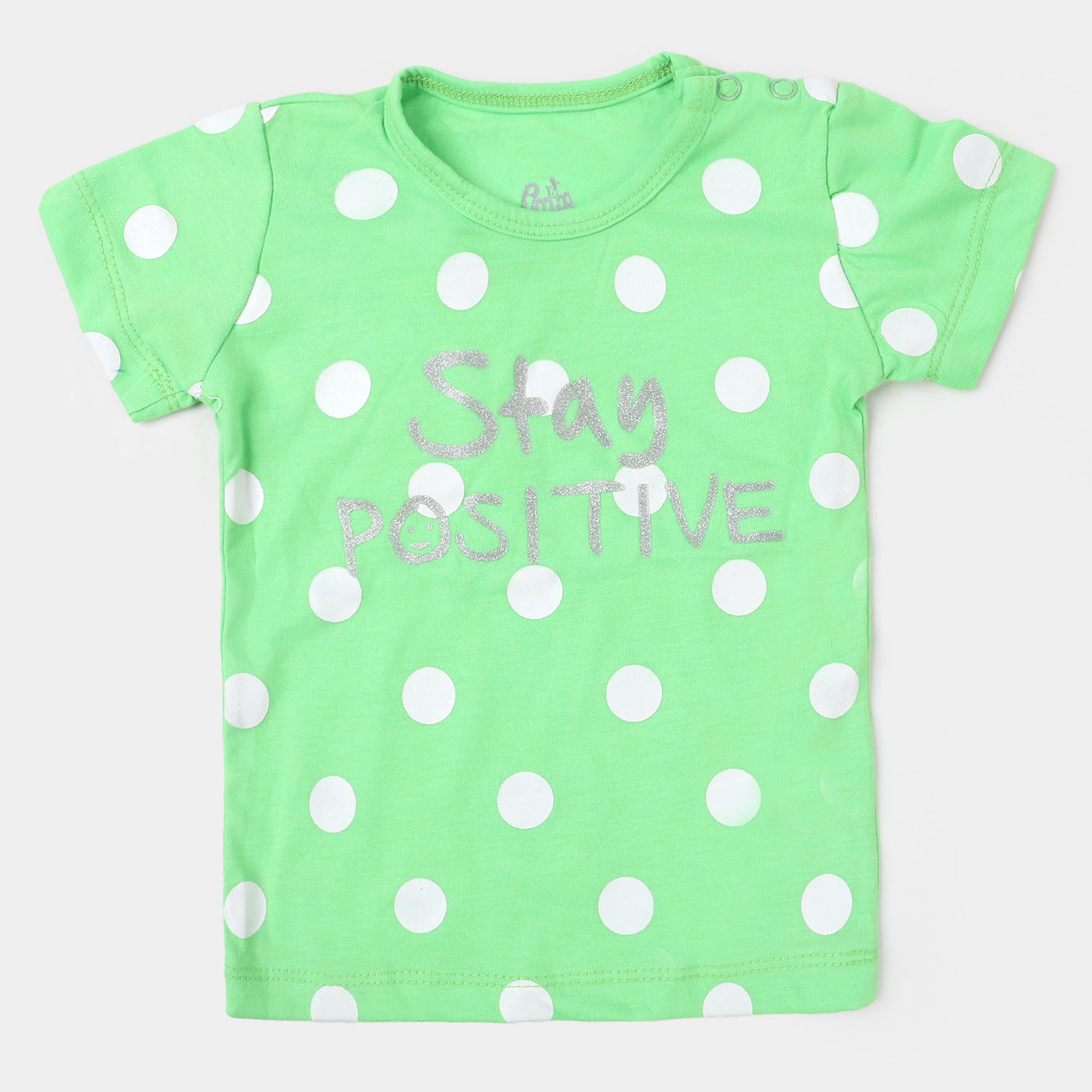 Infant Girls Knitted Suit Stay Positive - Neon Green