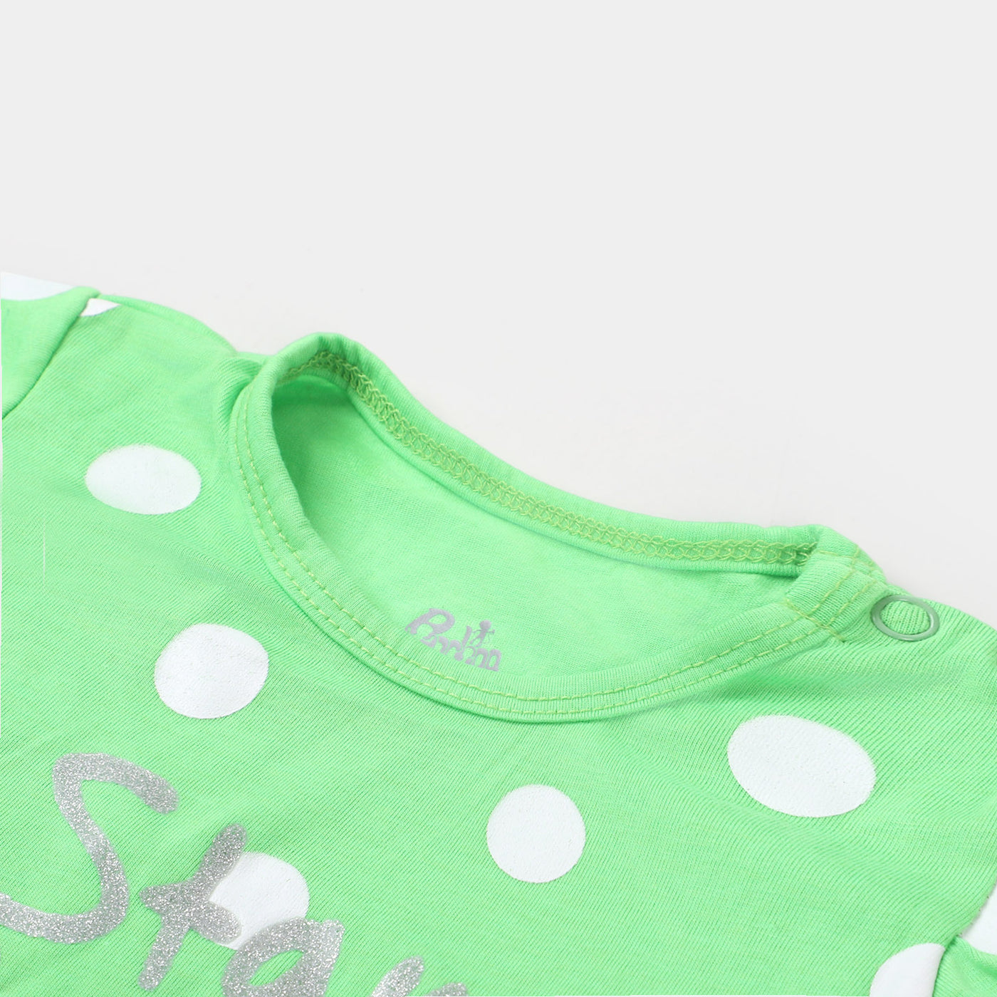 Infant Girls Knitted Suit Stay Positive - Neon Green