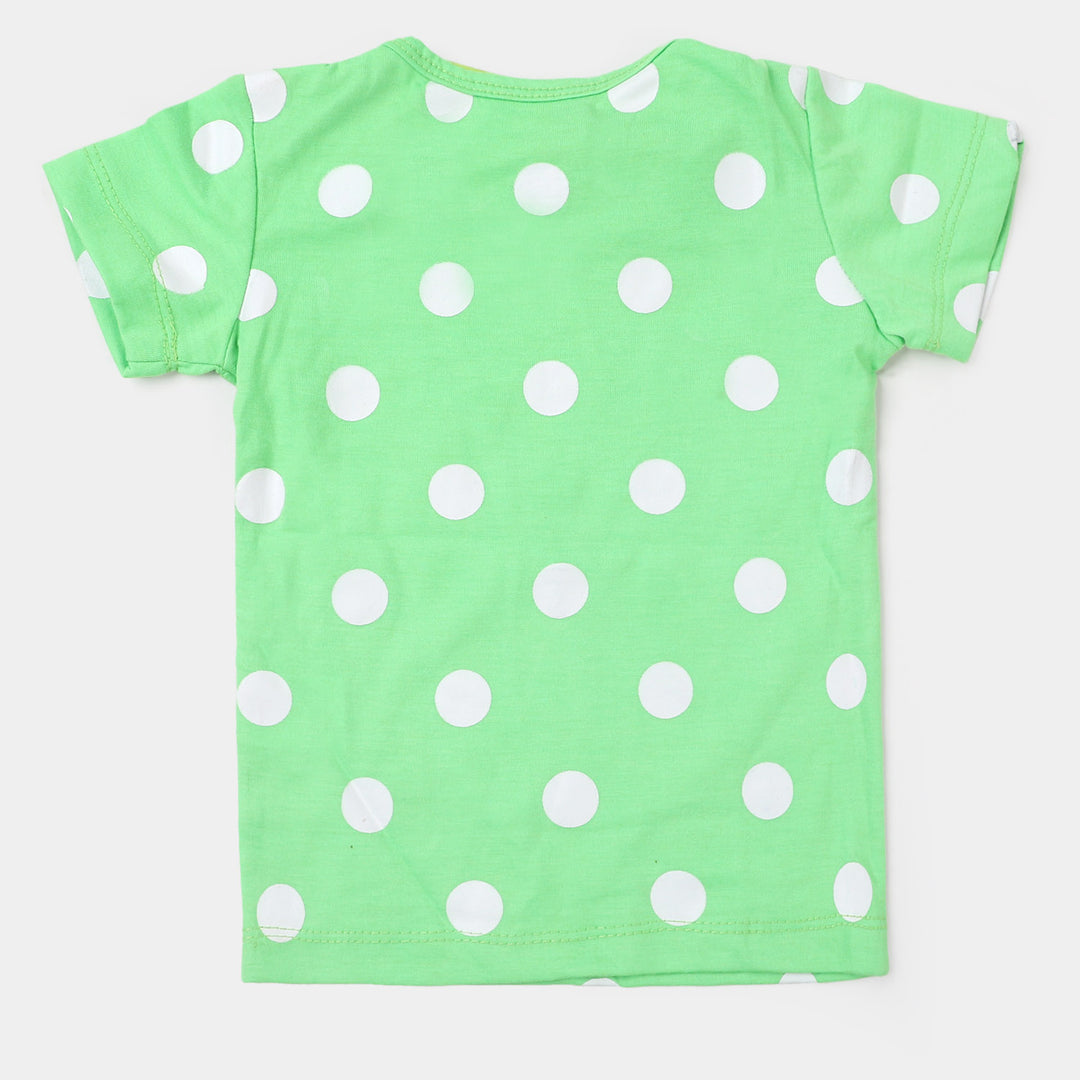 Infant Girls Knitted Suit Stay Positive - Neon Green
