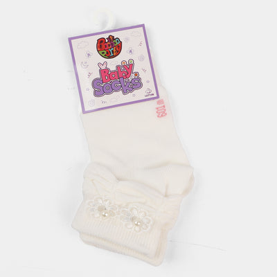 Girls Fancy Socks 4-7Y | White