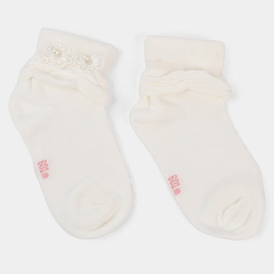 Girls Fancy Socks 4-7Y | White