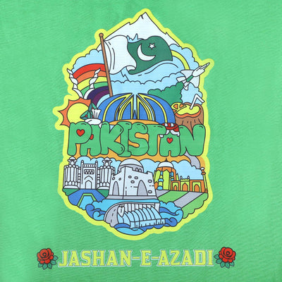 Girls T-Shirt Jashn-E-Azadi Pakistan CLASSIC GREEN