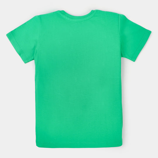 Unisex T-Shirt H/S Applique Flag -Fern Green