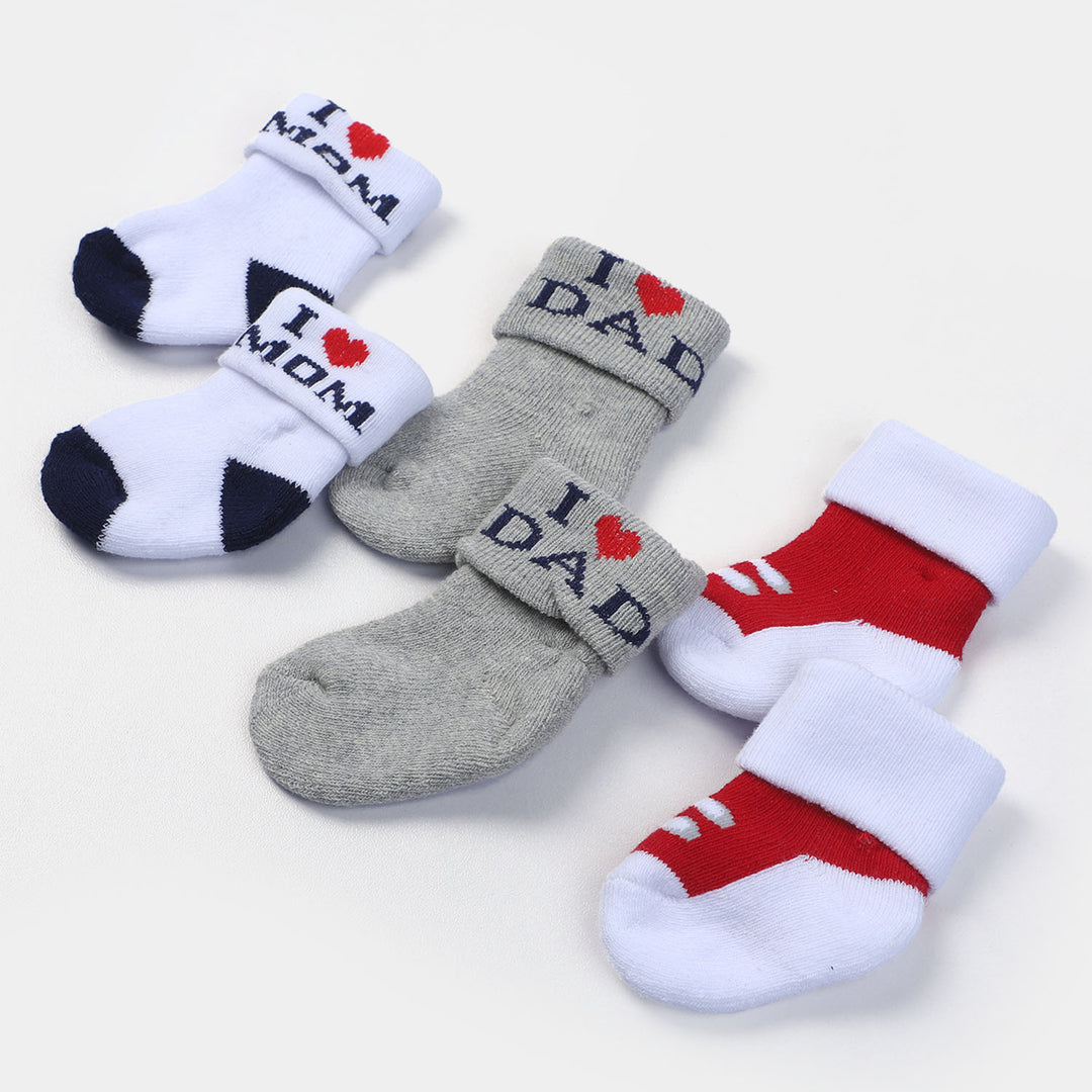 Newborn Socks Cotton 3PCs Pack | 0 to 6M