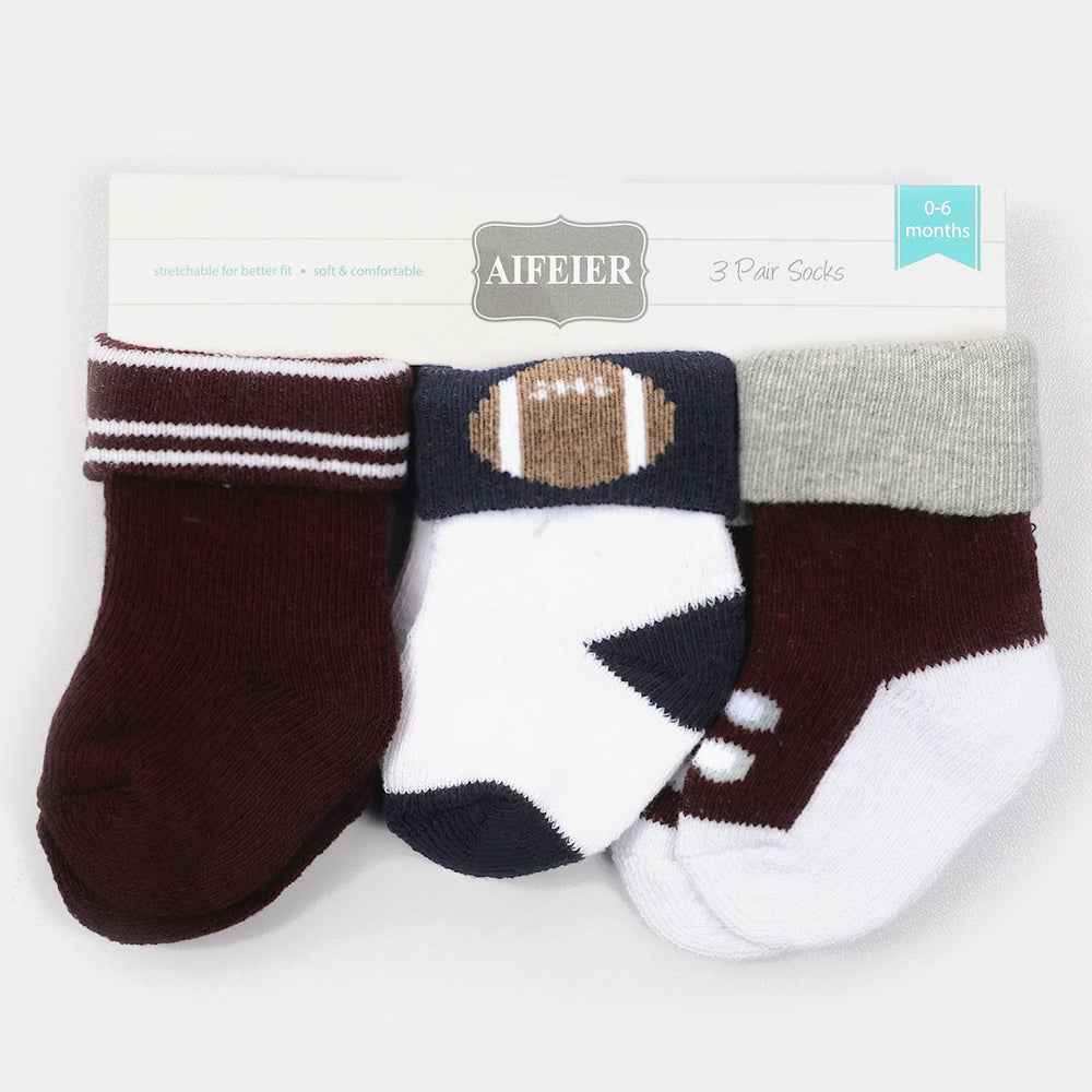 Newborn Socks Cotton 3PCs Pack | 0 to 6M