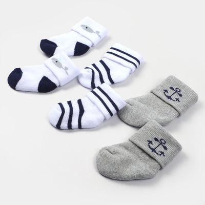 Newborn Socks Cotton 3PCs Pack | 0 to 6M