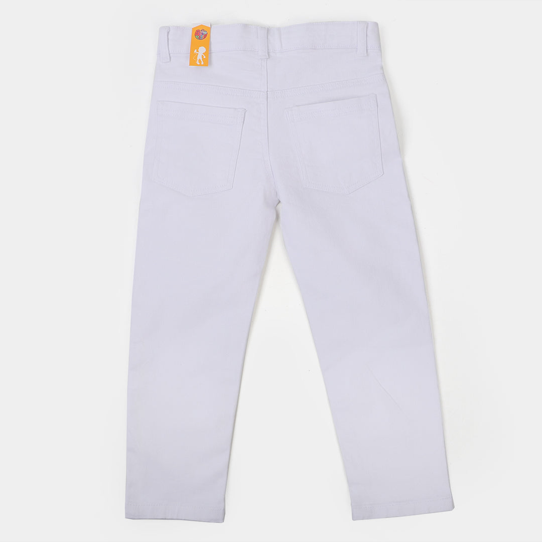 Boys Cotton Pant Independence - White