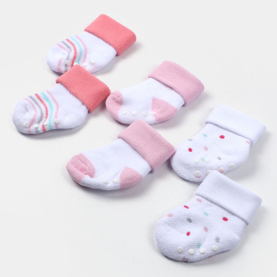 Newborn Socks Cotton 3PCs Pack | 0 to 6M