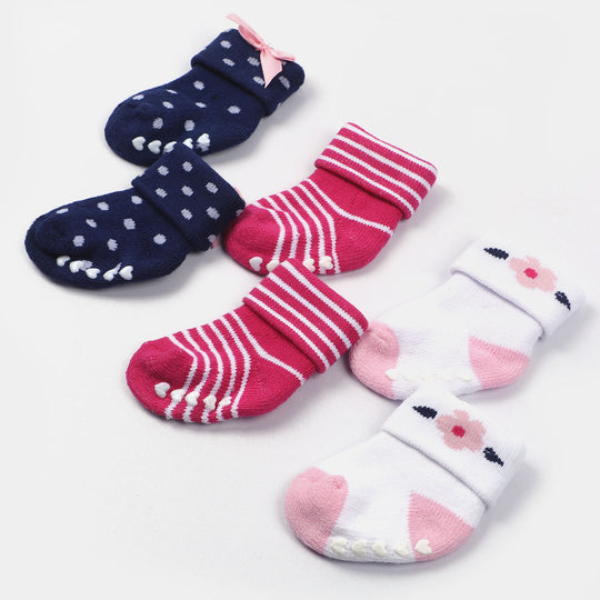 Newborn Socks Cotton 3PCs Pack | 0 to 6M