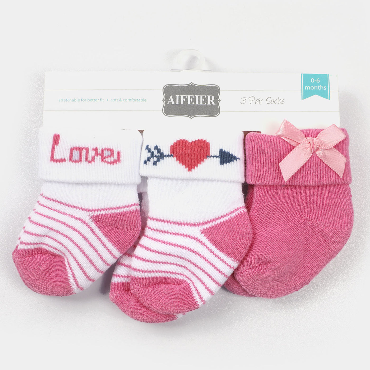 Newborn Socks Cotton 3PCs Pack | 0 to 6M