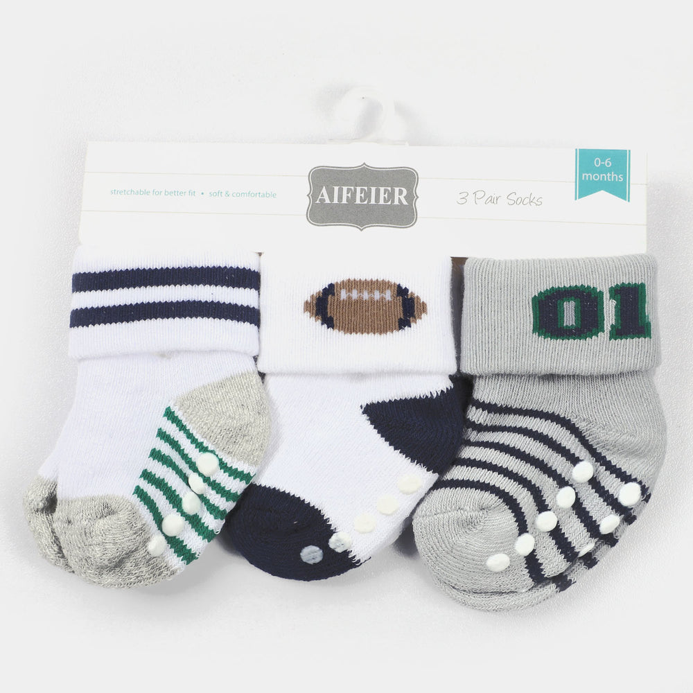 Newborn Socks Cotton 3PCs Pack | 0 to 6M