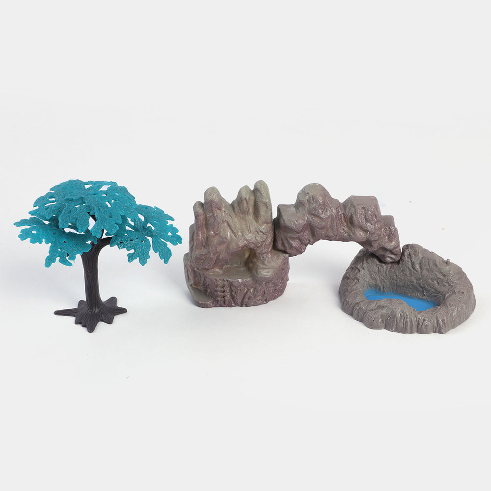 Dinosaur With Rockery Tree Play Set For Kids