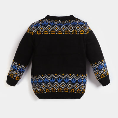 Boys Acrylic Full Sleeves Sweater -BLACK