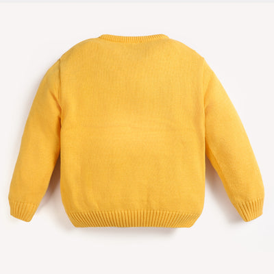 Boys Cotton Full Sleeves Sweater -Yellow