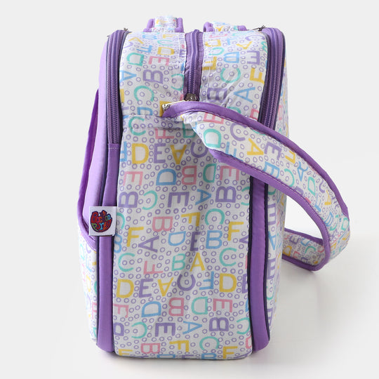 Baby Care Traveling Mother Printed Bag | Purple