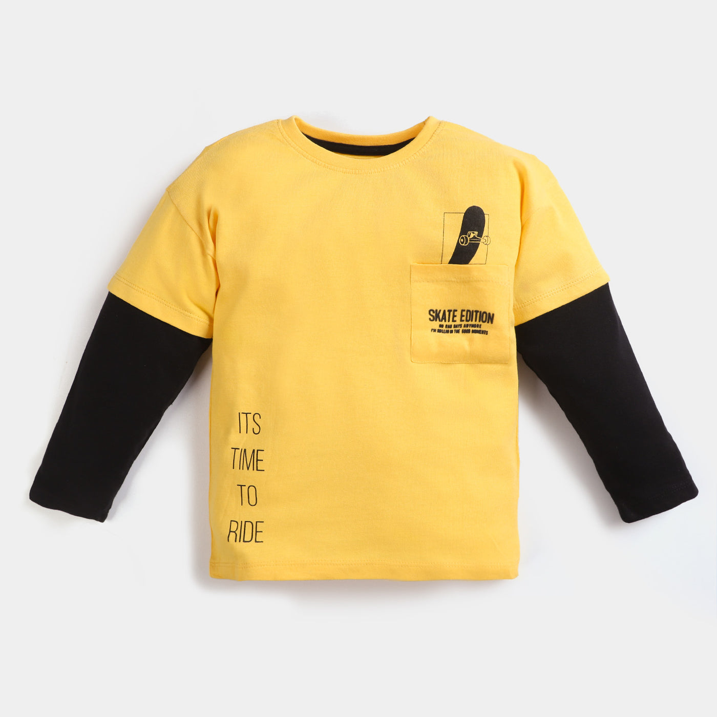 Boys Cotton T-Shirt F/S Skate Edition-Yellow