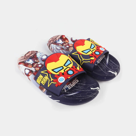 CHARACTER BOYS SLIPPERS -NAVY