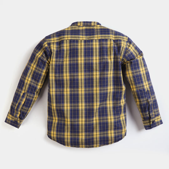 Boys Casual Check Shirt Basic -NAVY