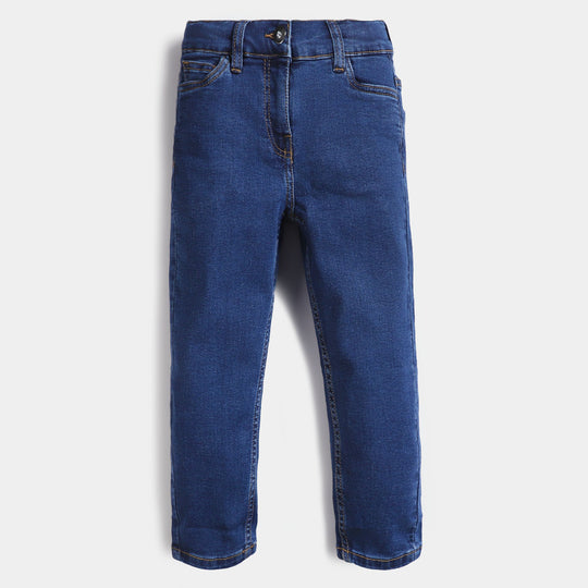 Girls Denim Pant Basic -Mid Blue