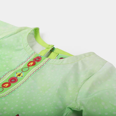 Infant Girls Cotton Independence Kurti Rang-e-Azadi - Green