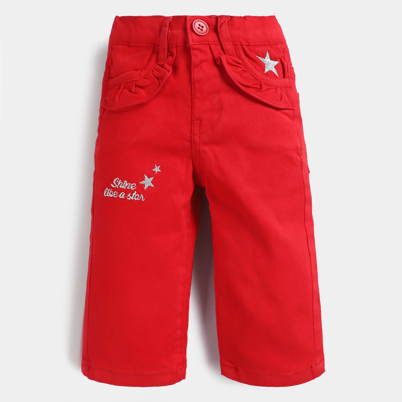 Infant Girls Pant Cotton Shine Like-Red