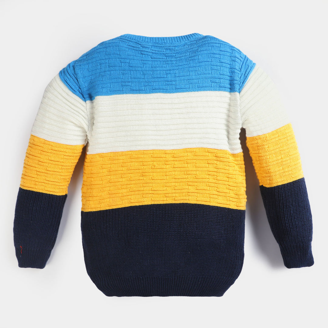 Boys Cotton Full Sleeves Sweater - Navy Blue