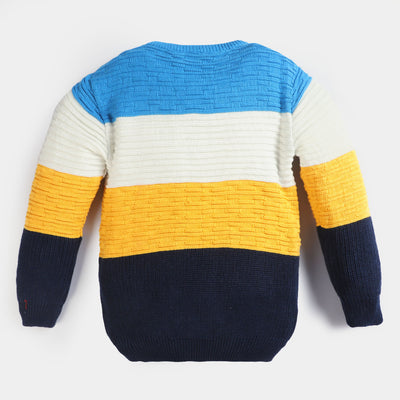 Boys Cotton Full Sleeves Sweater - Navy Blue