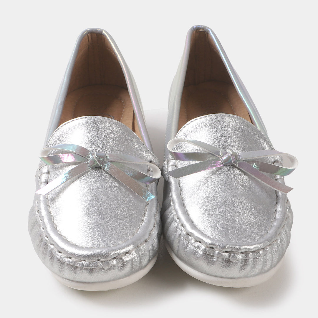 Girls Loafers 202109-3 - SILVER