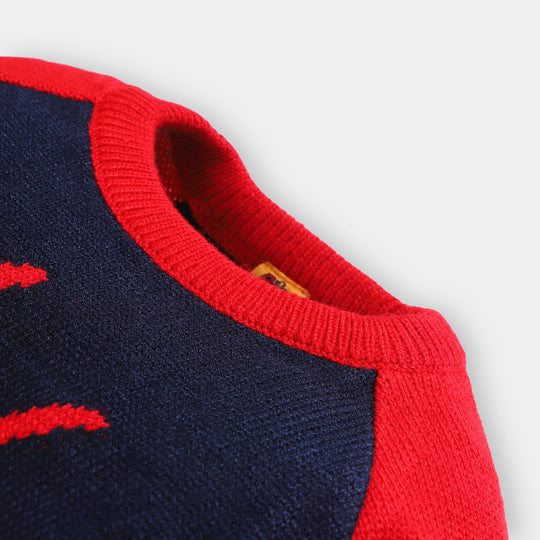 Boys Acrylic Full Sleeves Sweater -Navy Blue