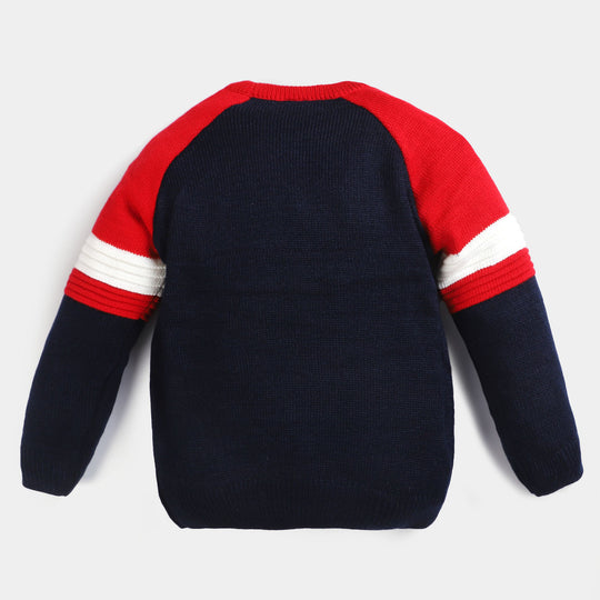 Boys Acrylic Full Sleeves Sweater -Navy Blue