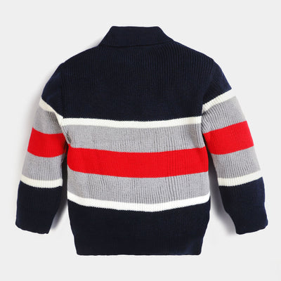 Boys Acrylic Full Sleeves Sweater -Navy Blue