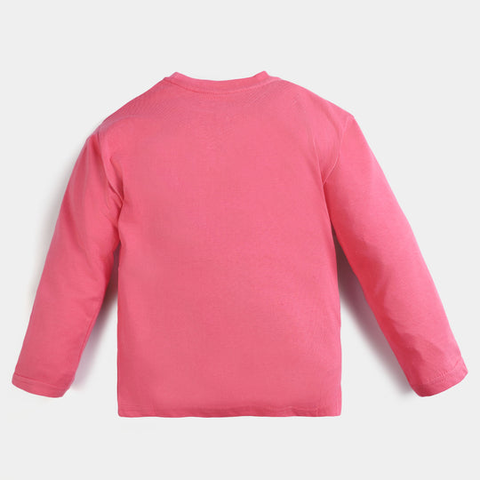 Girls Cotton T-Shirt F/S Basic- Coral Rose