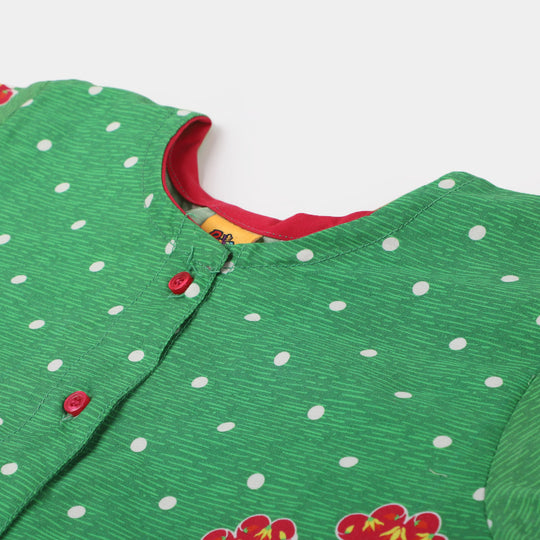Girls Cotton independence Top Mandala - Green