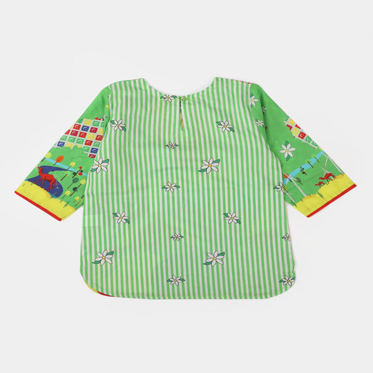 Infant Girls Cotton independence Top Mera Pakistan - Green