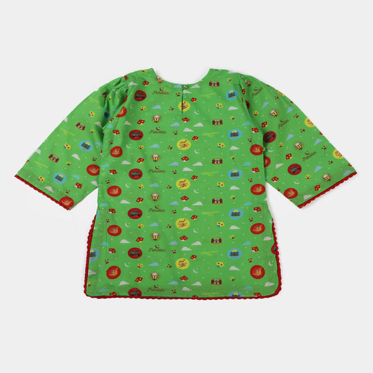 Infant Girls Cotton Independence Co-ord Set Hamari Sawari - Green