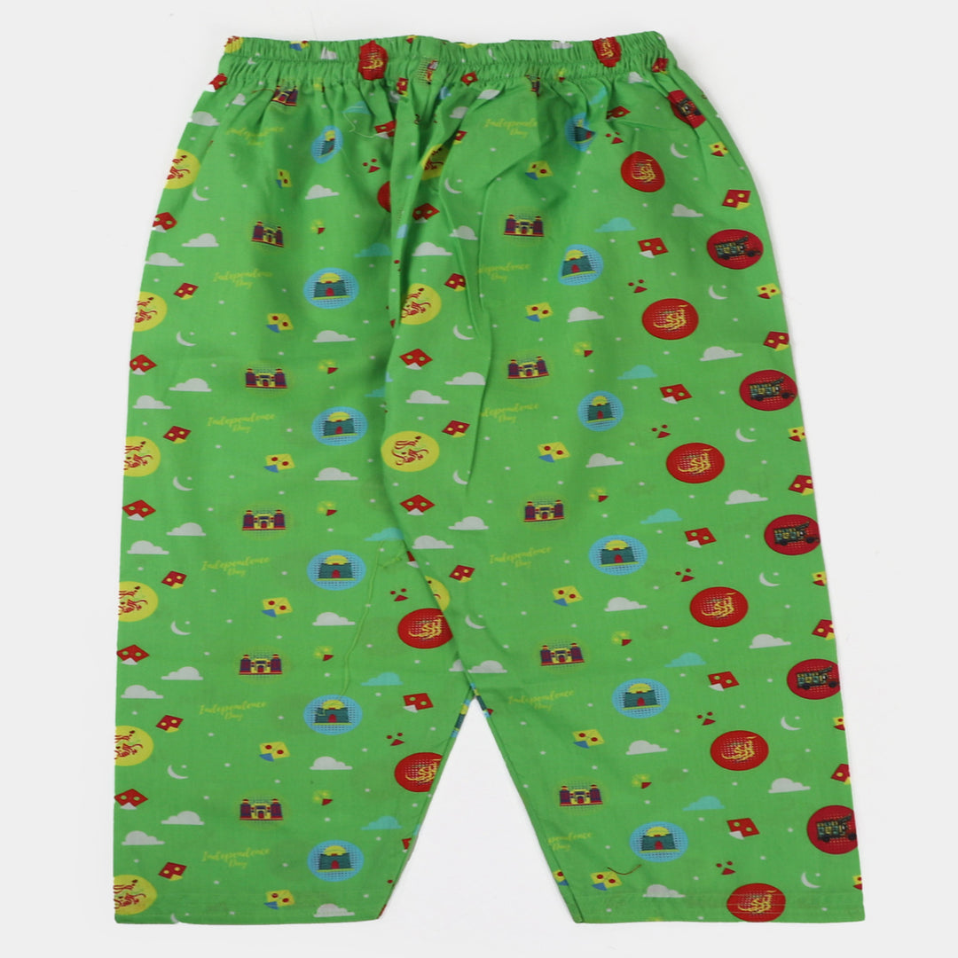 Infant Girls Cotton Independence Co-ord Set Hamari Sawari - Green