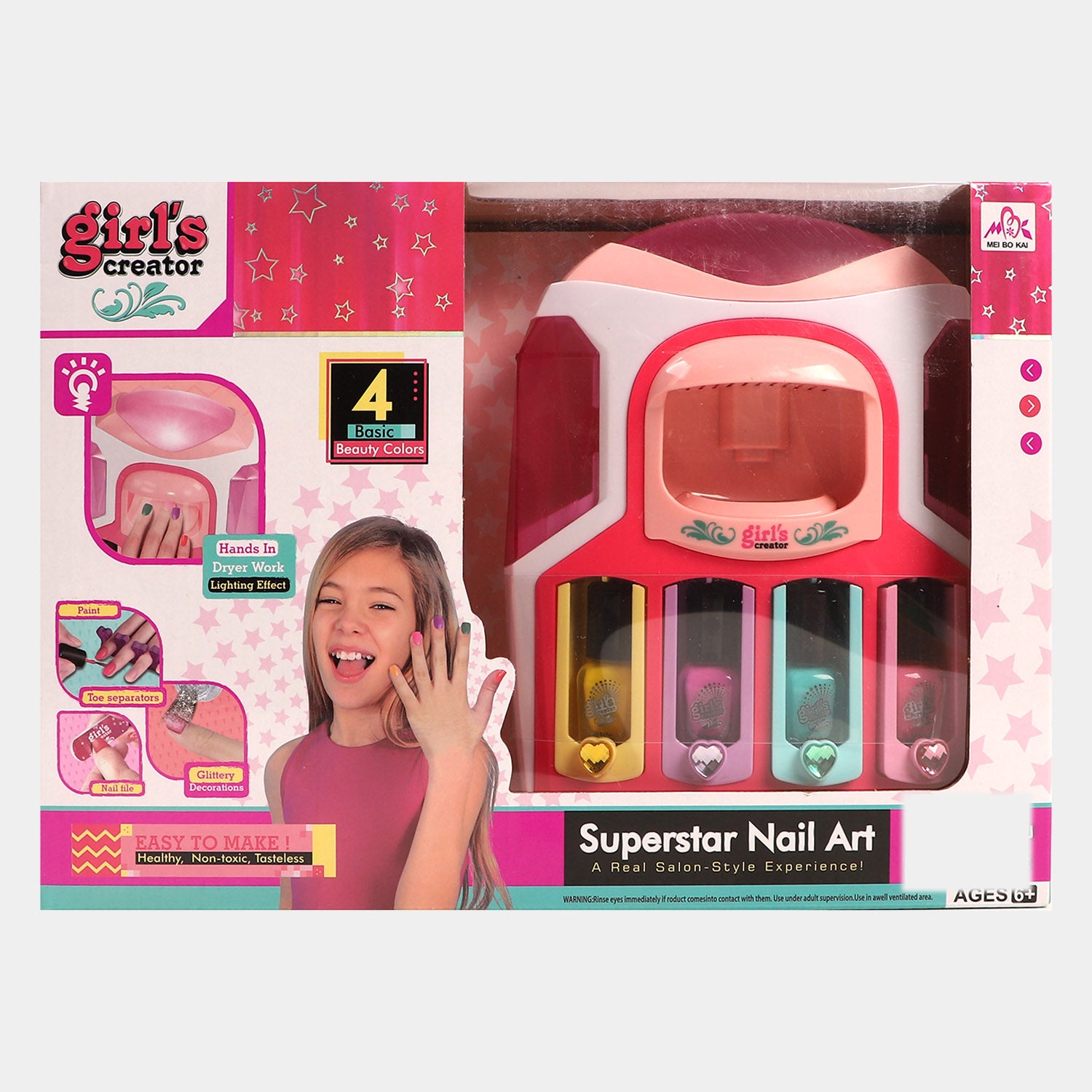 Amagoing Nail Art Kit for Girls Kids Nail Polish Play Set with