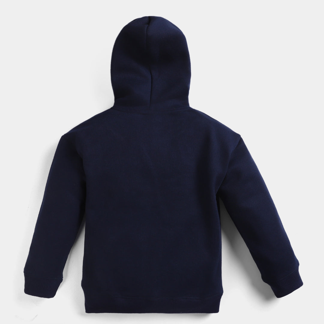 Boys Fleece Knitted Jacket Basic - NAVY