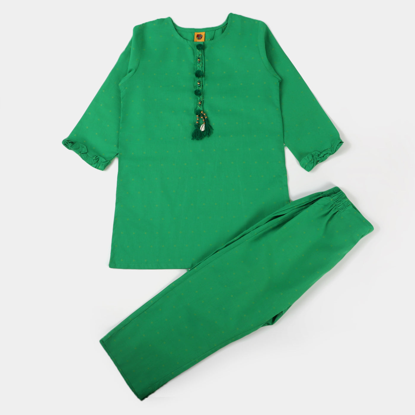 Girls Jacquard independence Co-ord set Go Green - Green