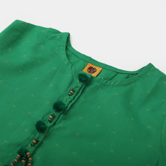 Girls Jacquard independence Co-ord set Go Green - Green
