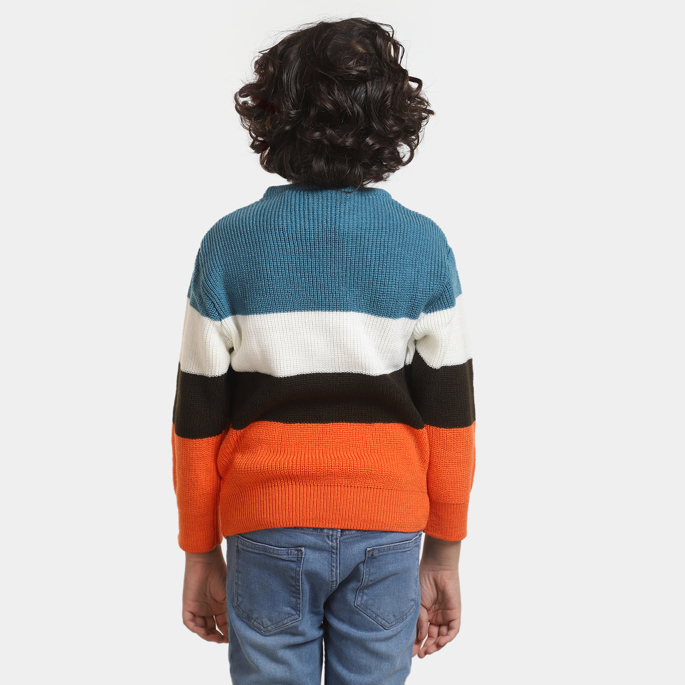 Boys Acrylic Full Sleeves Sweater -ORANGE