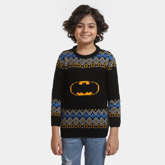 Boys Acrylic Full Sleeves Sweater -BLACK