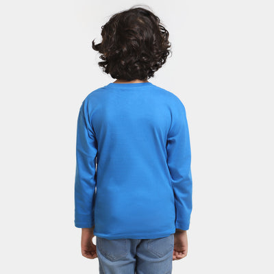 Boys Cotton T-Shirt F/S Character - Blue