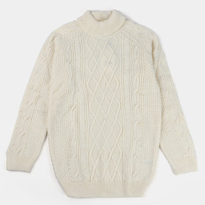 Teens Boys Knitted Sweater -White