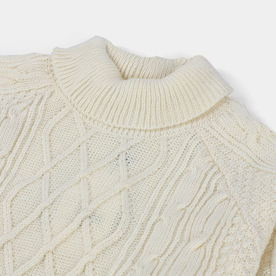 Teens Boys Knitted Sweater -White